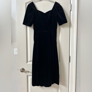 Vintage 90’s Laura Ashley Velvet Dress. Sweetheart neck. Puff sleeve. True waist
